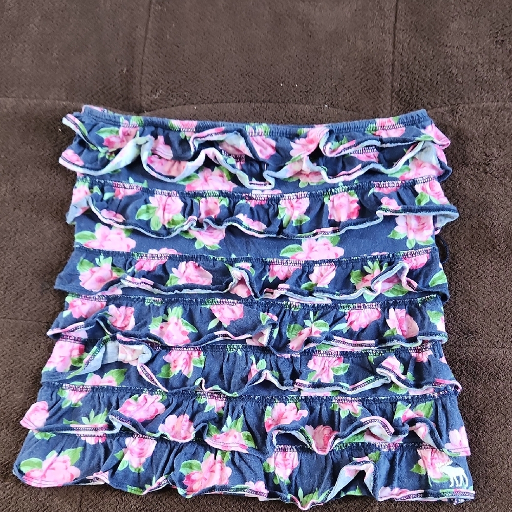 Abercrombie & Fitch Floral Ruffle Mini Skirt - Blue and Pink